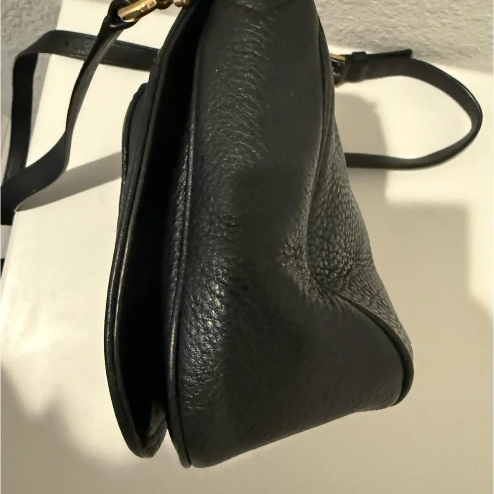 Marc Jacobs Empire City Crossbody Saddle Bag Black Pebbled Leather